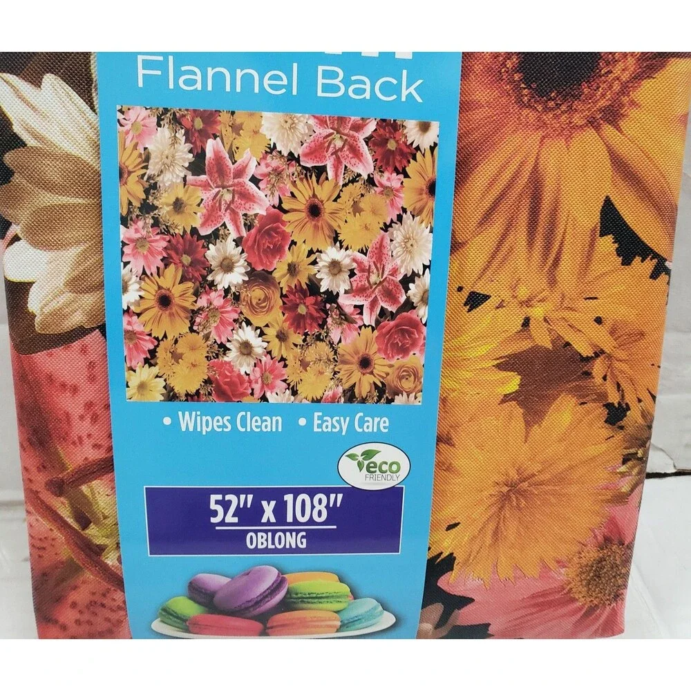 Vinyl Flannel Back Tablecloth 52